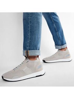 BOSS By Hugo Boss Grey Titanium Designer Trainer Shoes - Size 41